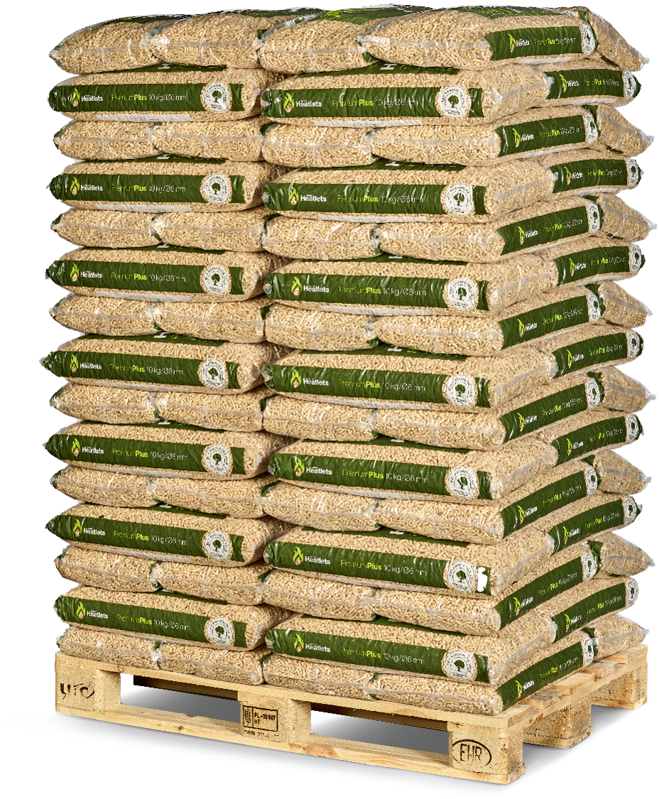 Heatlets PremiumPlus træpiller, 6mm, 15 kg, 900 kg