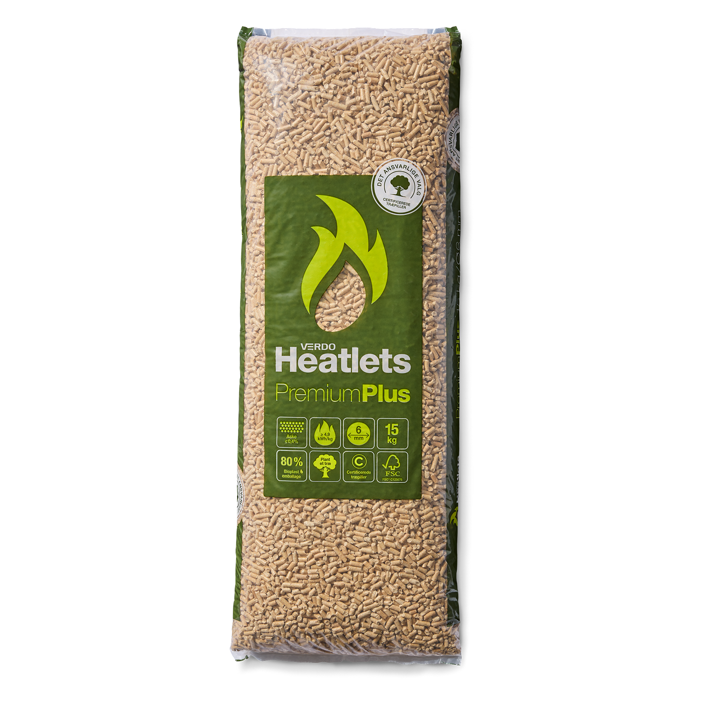 Heatlets PremiumPlus træpiller, 6mm, 15 kg, 900 kg